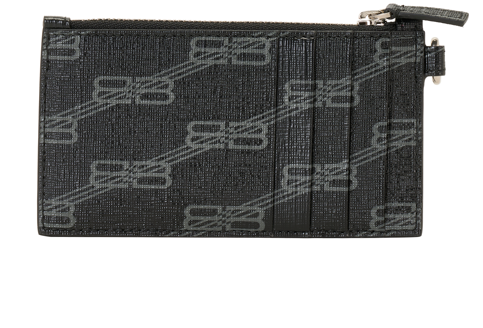 Balenciaga BB Monogram Card Case, &pound;150, Accessories, Black, Leather, Back view